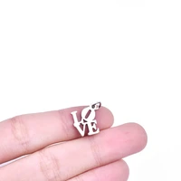 5pcs diy stainless steel love charms for jewelry making necklace bracelets electric wave pendant handmade accessories craft gift