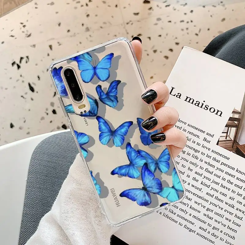 

Cute Butterfly Phone Cases Transparent for Samsung A71 S9 10 20 HUAWEI p30 40 honor 10i 8x xiaomi note 8 Pro 10t 11