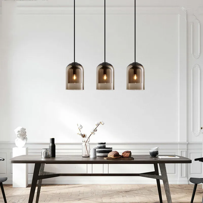 Современные подвесные потолочные светильники Простые Стеклянные светодиодные