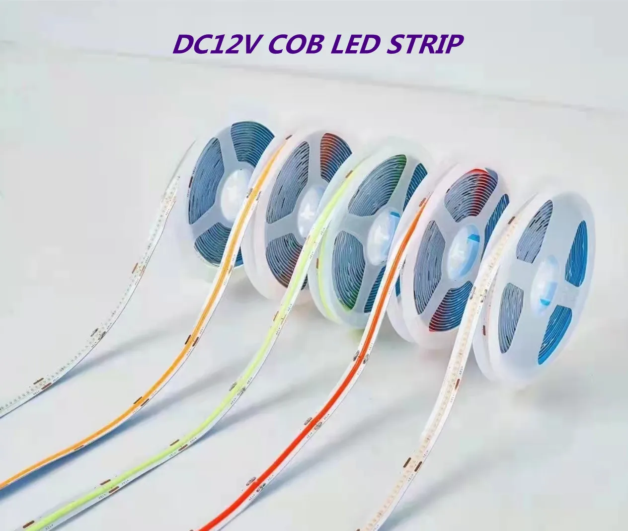 DC12V 384 LEDs COB LED Strip 630LEDs RGB Flexible COB LED Lights Red / Greeen / Blue / Ice Blue / Pink / Gold LED Tape 5m/Lot