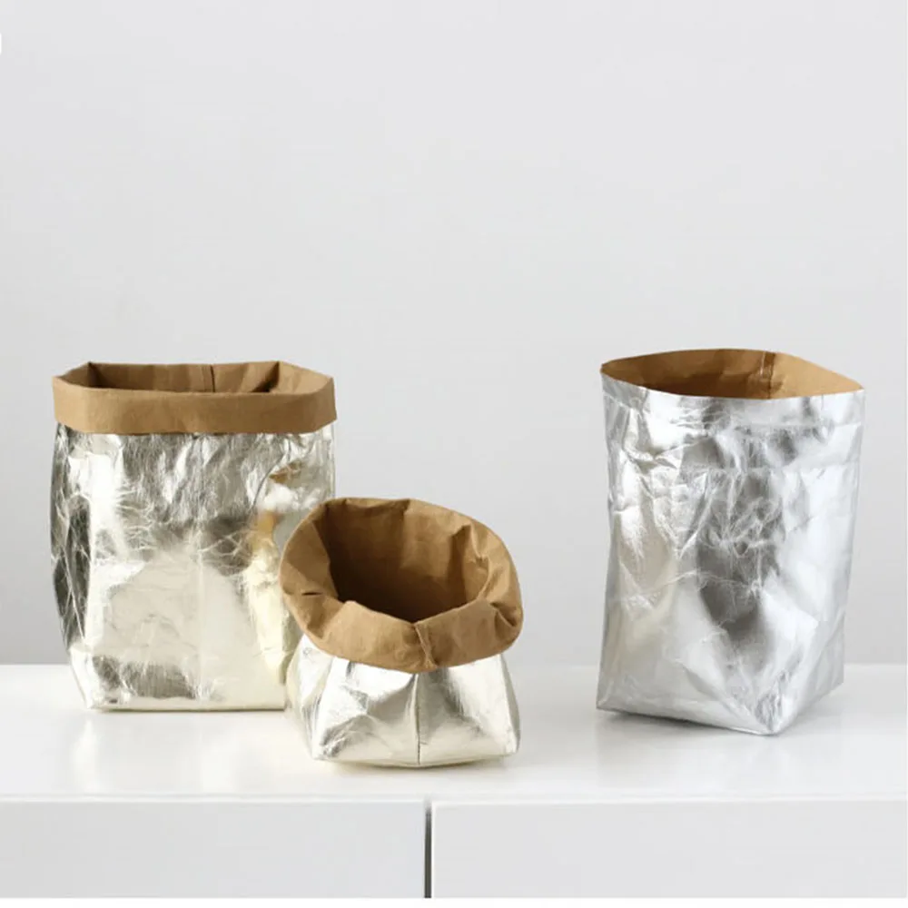 Шикарная косметическая сумка для хранения Скандинавская моющаяся крафт-бумага