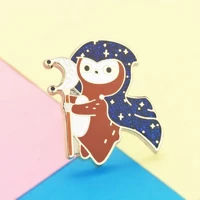 funny d20 otter mage hard enamel pin cute cartoon rpg game wizard animal lapel badge brooch jewelry fashion accessories gift
