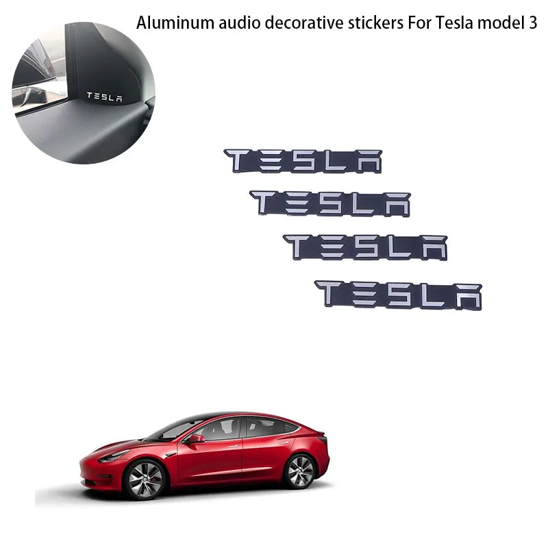 Звуковое украшение из алюминиевого сплава для Tesla Model 3 18 20 4 шт.|Наклейки салона