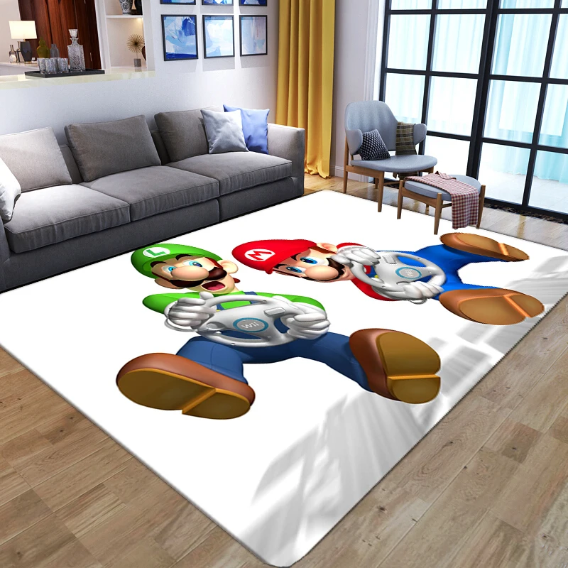 Новый мультяшный Аниме Супер Марио 3D печатные ковры для гостиной спальни большой