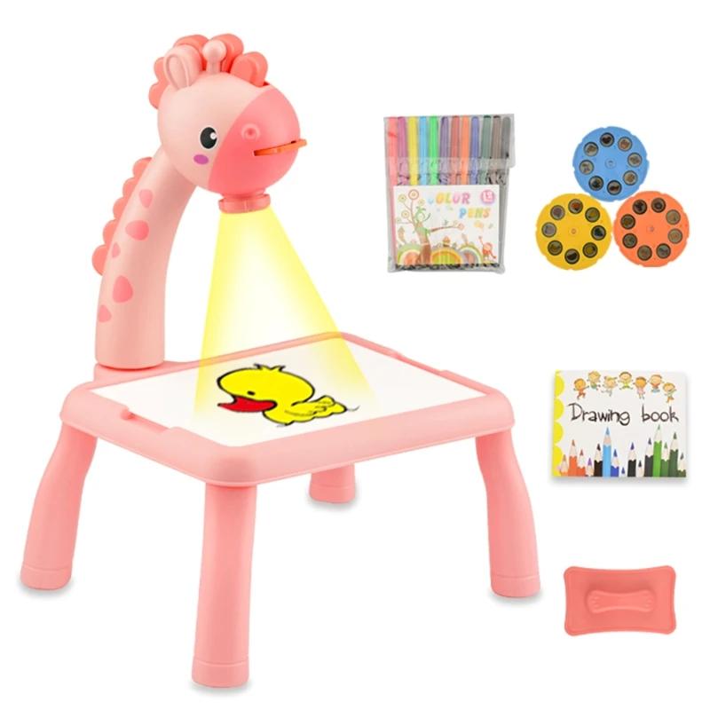 

Montessori Drawing Board Projector Table w/ Whiteboard 12color Maker Early Learning Trace & Paint Toy for Kids Boys Gift