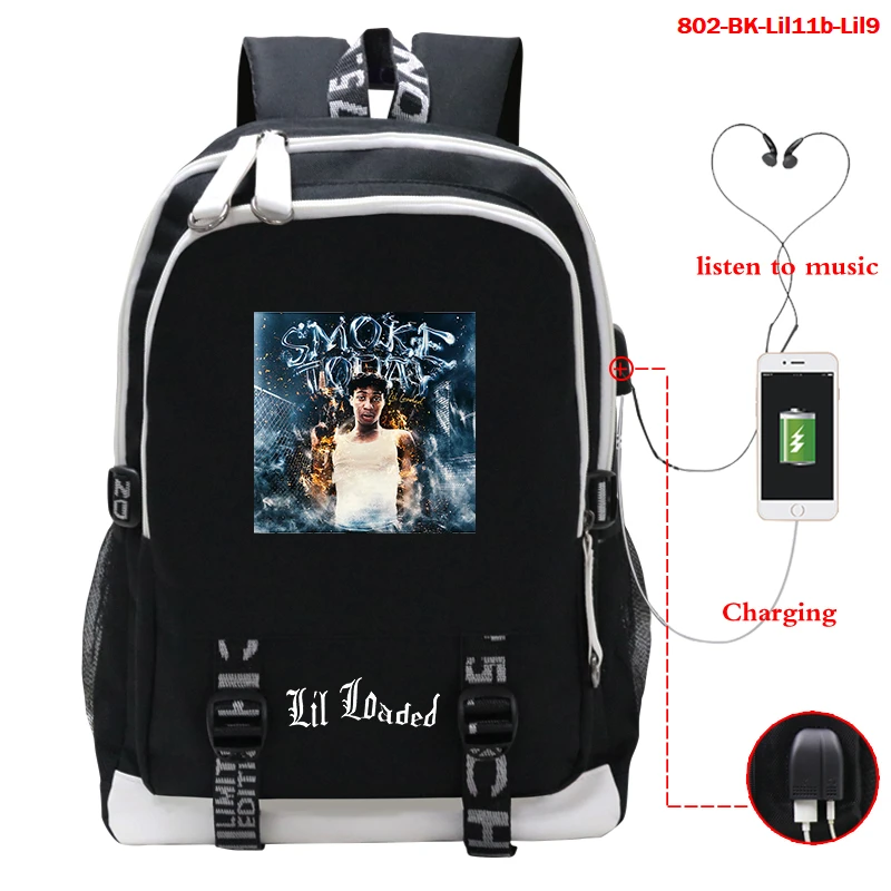 

Lil Loaded USB Charging Backpacks Bookbag Women Men Boys/girls Canvas Bags Laptop Backpack Teenager Back To School Book Bag