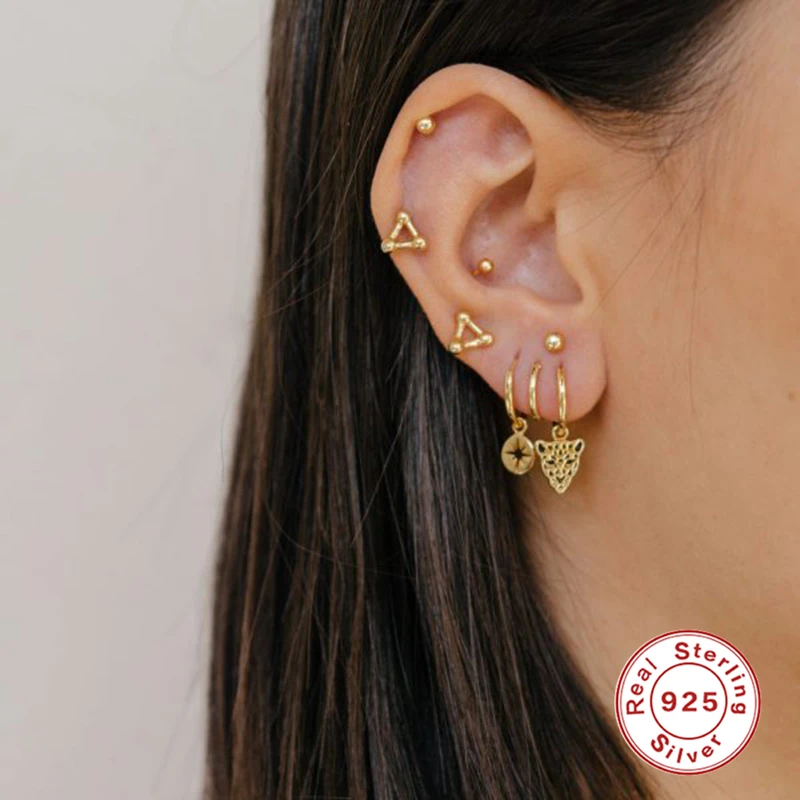 Aide 925 Стерлинговое серебро подвеска в форме головы леопарда свисающие серьги для