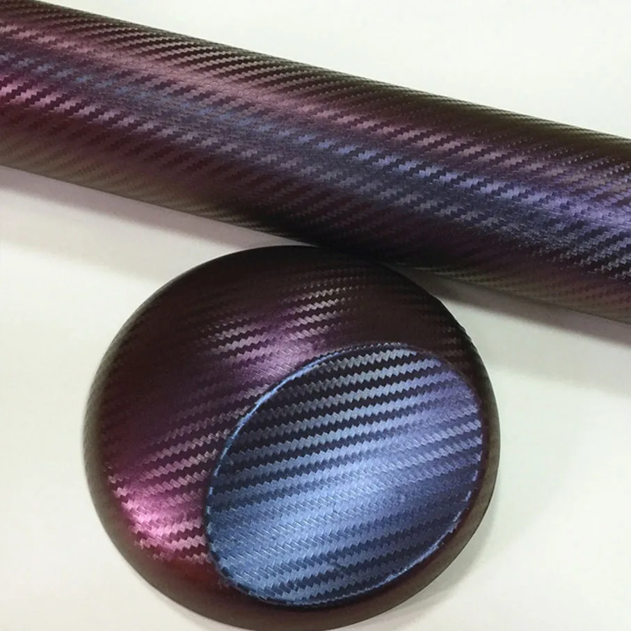 

50cm*600cm Purple blue Chameleon Carbon Fiber Vinyl Film Wrap Car Interior Styling Color Change Car Sticker Sheet