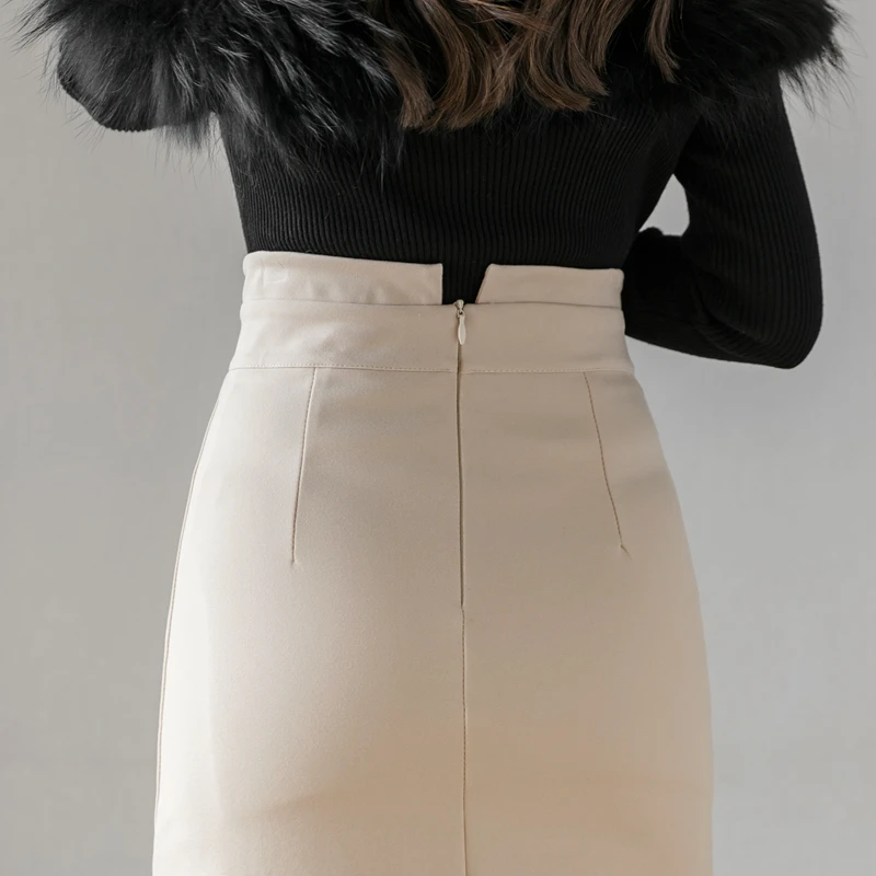 

Plus Size High Waist Skinny Skirts 2021 Fashion Mid Length Bodycon Pnecil Skirt Women Korean Y2k Elegant Sexy Office Black Skirt