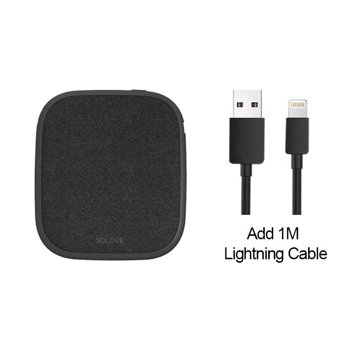 Black Add Lightning Xiaomi SOLOVE 10000 мАч QI беспроводной внешний аккумулятор 10000 мАч Внешний аккумулятор быстрая зарядка для huawei samsung iPhone X XR XS MAX 8 Plus - Цвет: Black Add Lightning