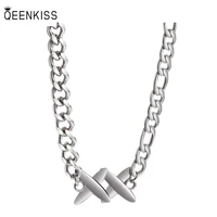 qeenkiss nc7147 fine jewelry wholesale fashion woman birthday wedding gift xx hip hop street 18kt white gold pendant necklace