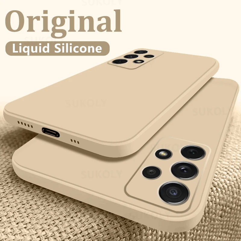 

Luxury Square frame Soft Liquid Silicone Case For Samsung A52 A72 A32 A42 A52S A22 5G A51 A71 A50 A70 A21S A31 A41 Back Cover