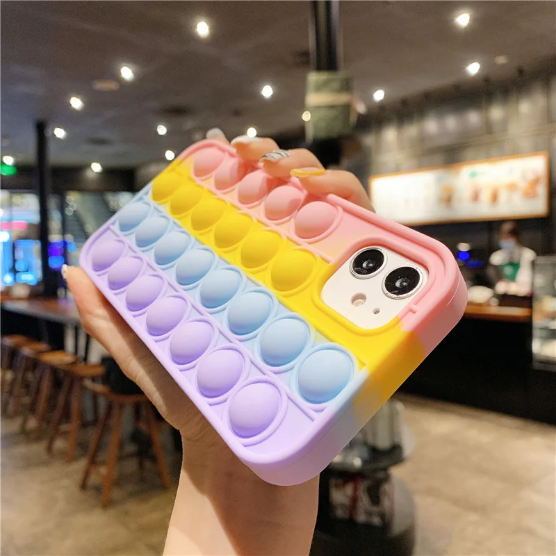 Чехол для снятия стресса iPhone Xs Max Xr 11 12 Pro Mini силиконовый чехол 5S SE 6 s 8 7 Plus X