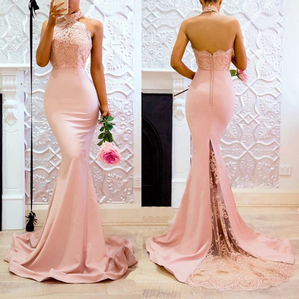 Соблазнительное кружевное лоскутное платье без рукавов с высоким воротником