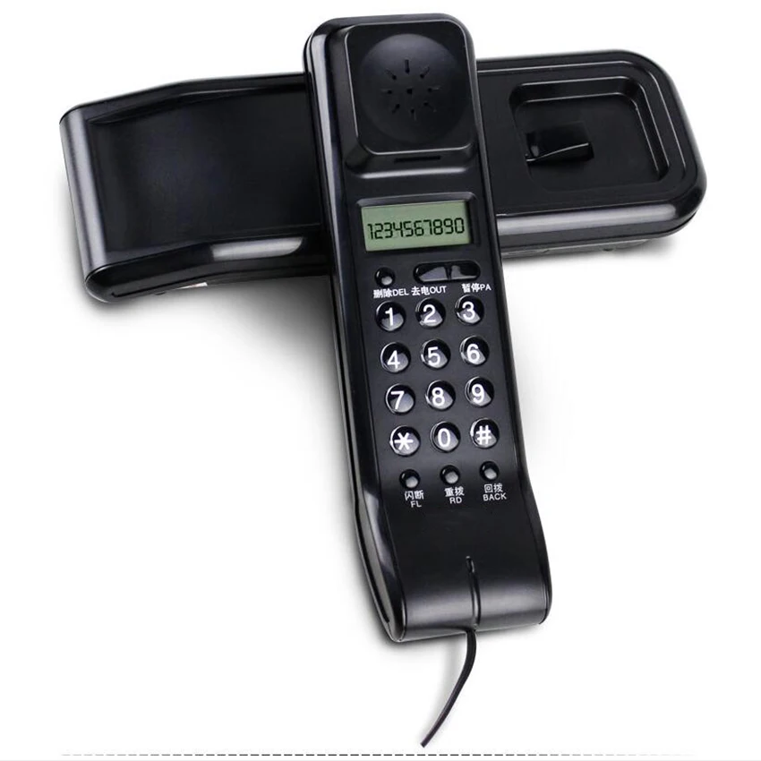 trimline corded phone with dual lcd display caller id dual systems adjustable ringtone volume desk wall telephone for home free global shipping