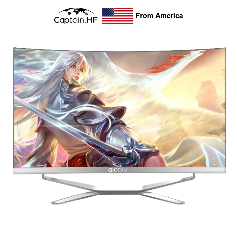

US Captain Fast PC Desktop 24 inch 16G RAM 1T SSD Ultrathin Curved Surface All-in-One Computer for Office and Home