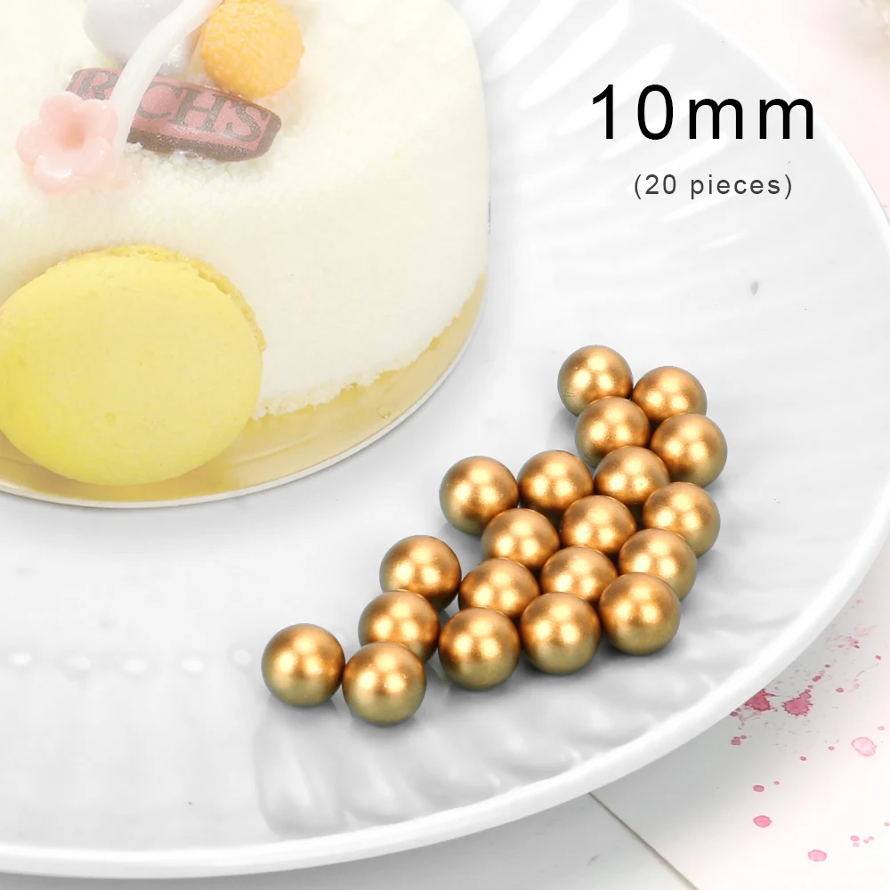 HILIFE Cake Ice Cream Decoration Matte Golden Non-Porous Pearl For Cooking Dessert Decorating Supplies Jewelry Accessories | Дом и сад