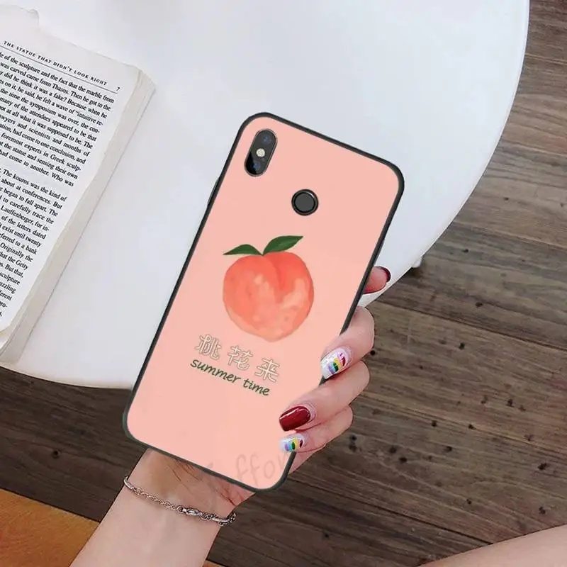 

Cute fruit peach cartoon Phone Case For Xiaomi Redmi 7 9t 9se k20 mi8 max3 lite 9 note 8 9s 10 pro Silicone Shell Cover Funda