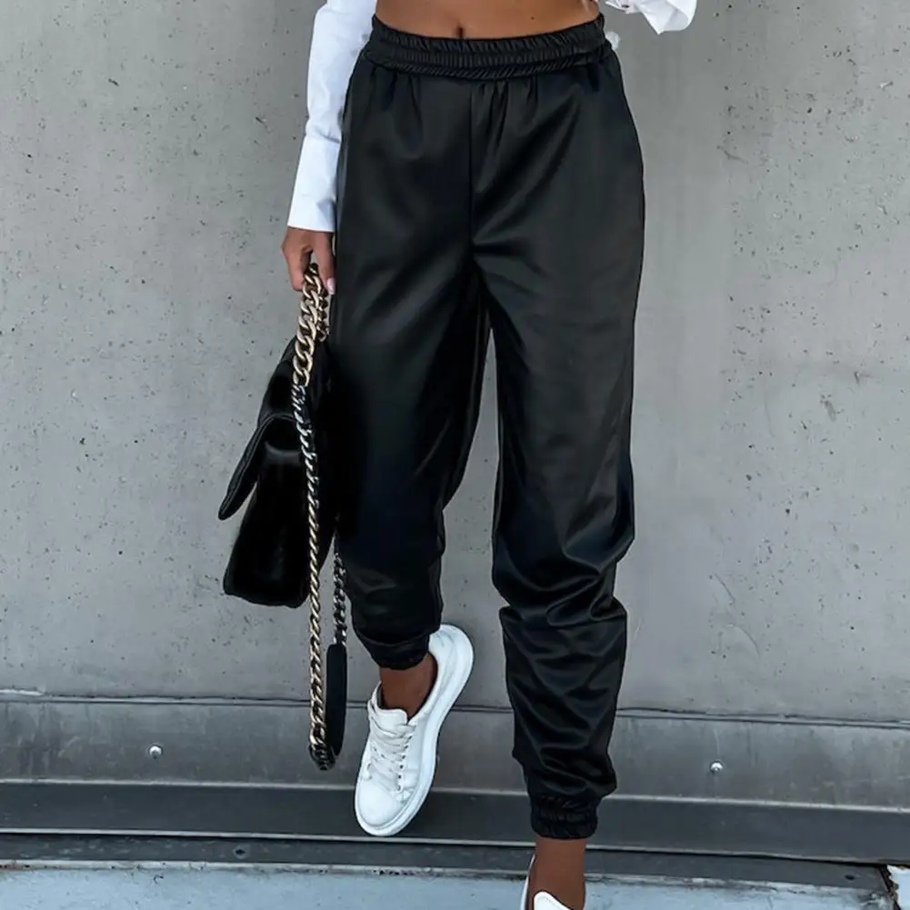 

Simple Smooth Pure Color Harem Pants Harem Trousers Streetwear Pockets