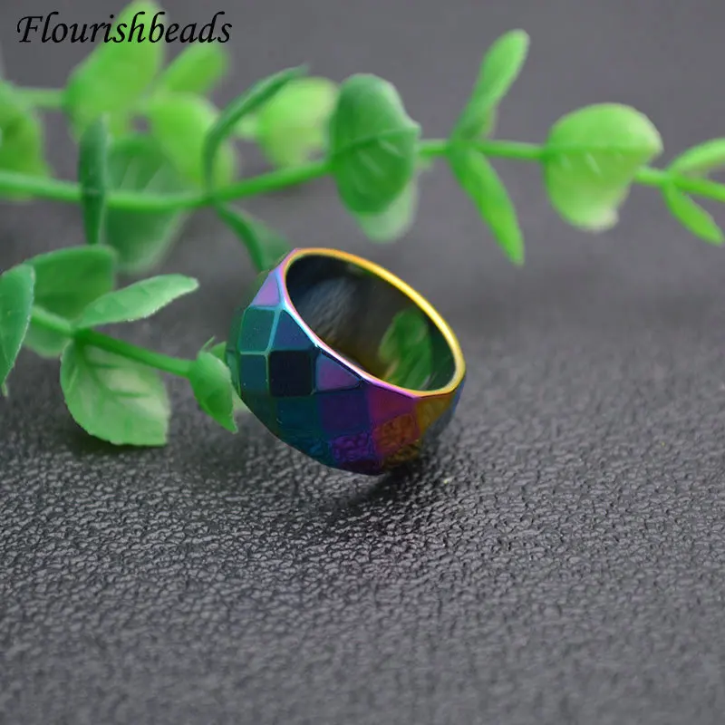 10 мм ширина натуральный камень смешанный стиль Радужный цвет покрытый