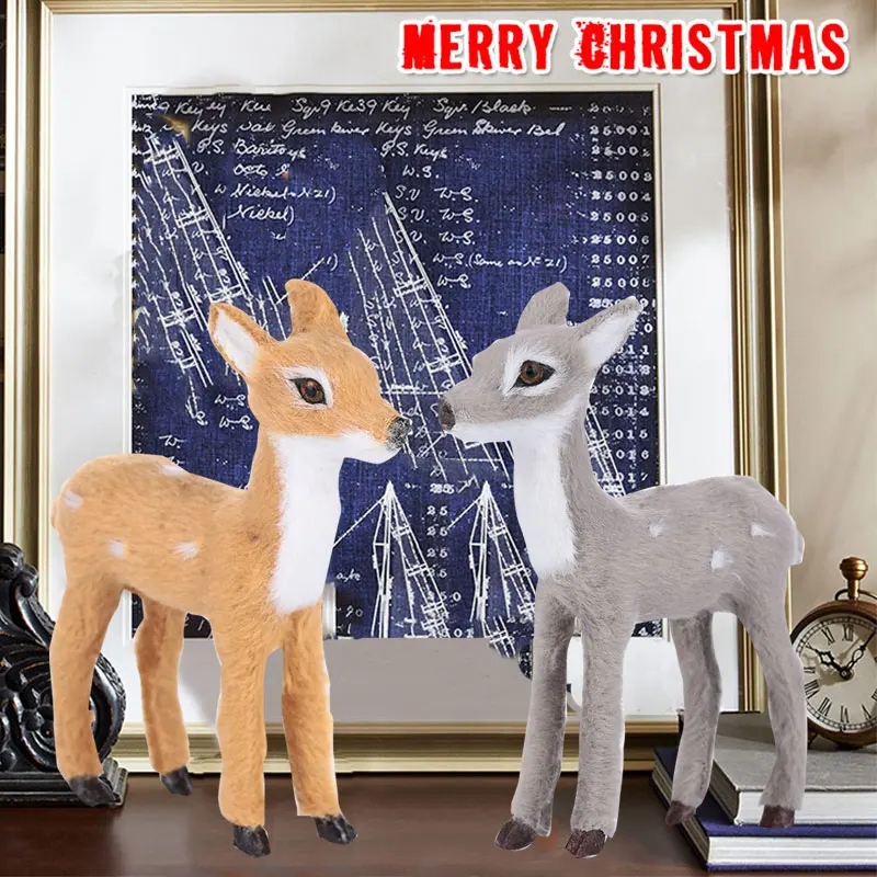 

Xmas Elk 9*10cm Christmas Decorations New Year Photography Prop Christmas Reindeer Simulated Plush Plastic Doll Desktop