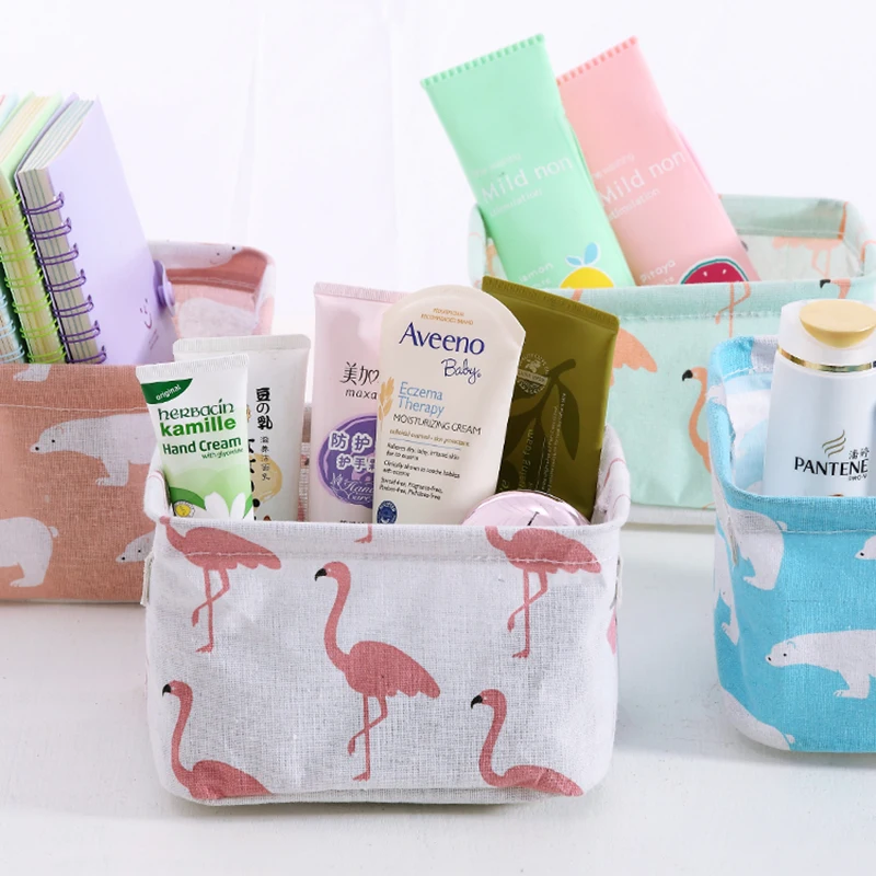 

Linen Desktop Storage Basket Waterproof Toy Sundries Storage Box Cosmetic Underware High Quality Storage Organizer Home Office