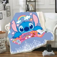 disney lilo stitch 3d printed plush blanket baby children boys blanket cover bedding throw thick double layer soft blankets