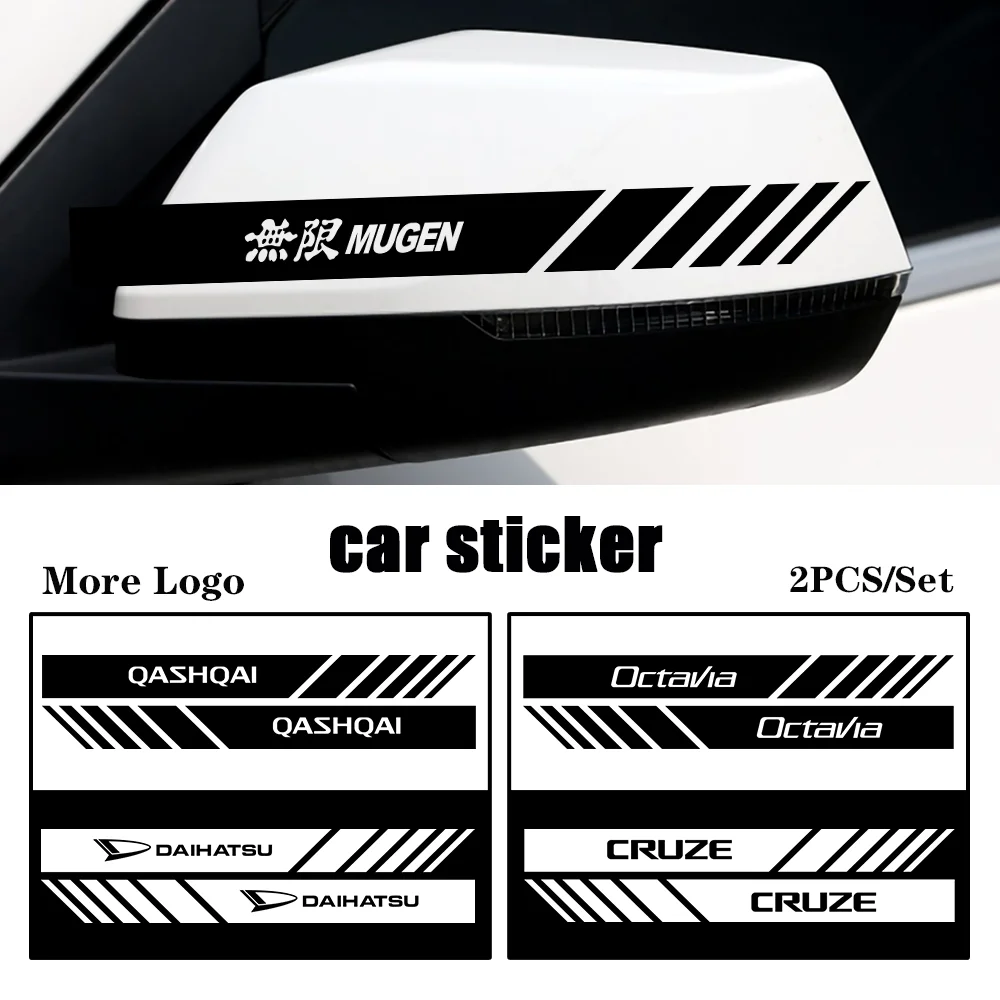 

2PCS Car Goods Rearview Mirror Side Decor Sticker For Renault Modus Twingo Master Traffic Kangoo Dacia Clio Captur Logan Zoe