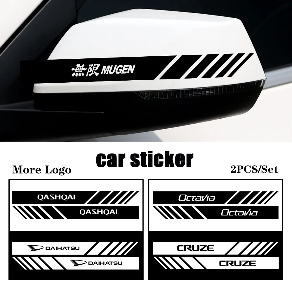 Car Accessories 2PCS Rearview Mirror Side Decor Sticker For Mitsubishi Pajero L200 Galant Evolution Evo X RVR Lancer Grandis ASX |