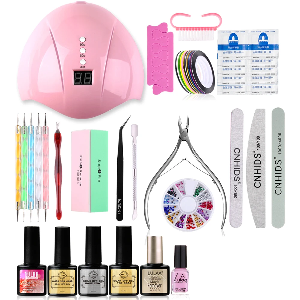 Электрическая маникюрная машинка для ногтей УФ светодиодная лампа сушки набор
