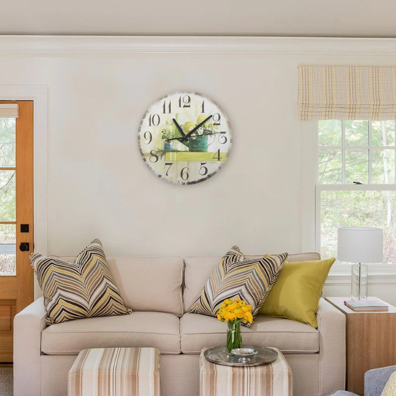 Водонепроницаемые бесшумные настенные часы с циферблатом домашний декор