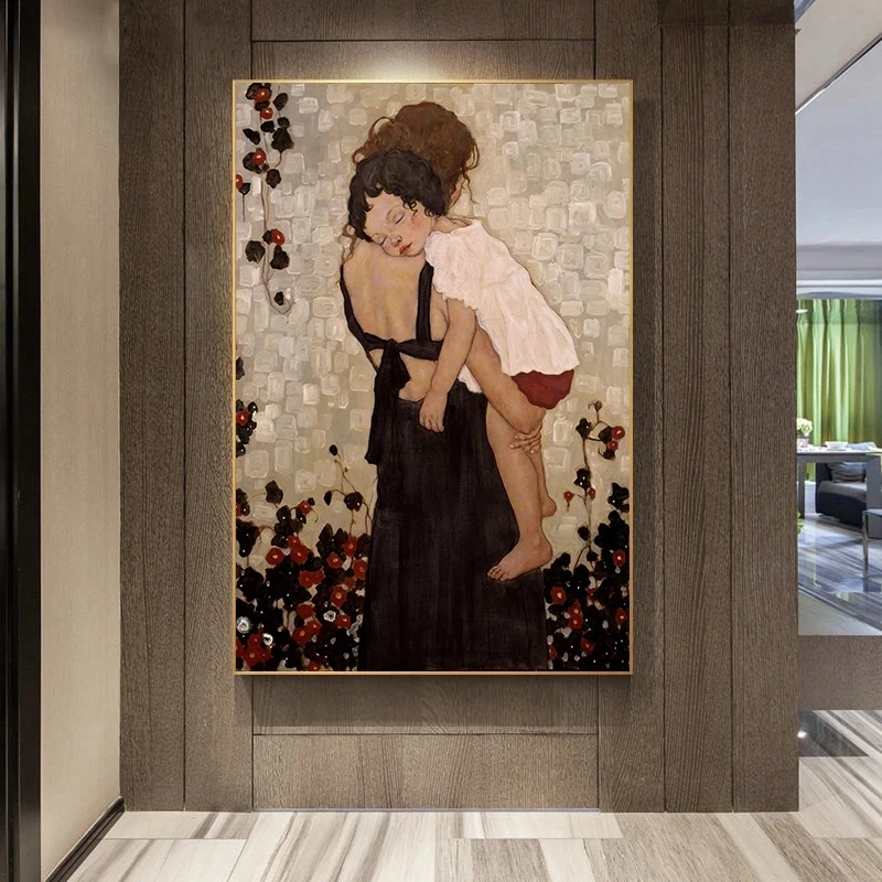 Матери которая держит Child от Gustav Klimt холст постеры абстрактные картины принты