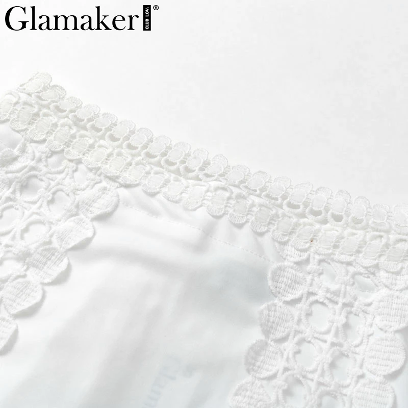 Glamaker, кружевное Белое Облегающее мини-платье, Женский костюм из двух частей, с расклешенными рукавами, зимнее платье, осенние короткие сексуальные вечерние элегантные платья для клуба