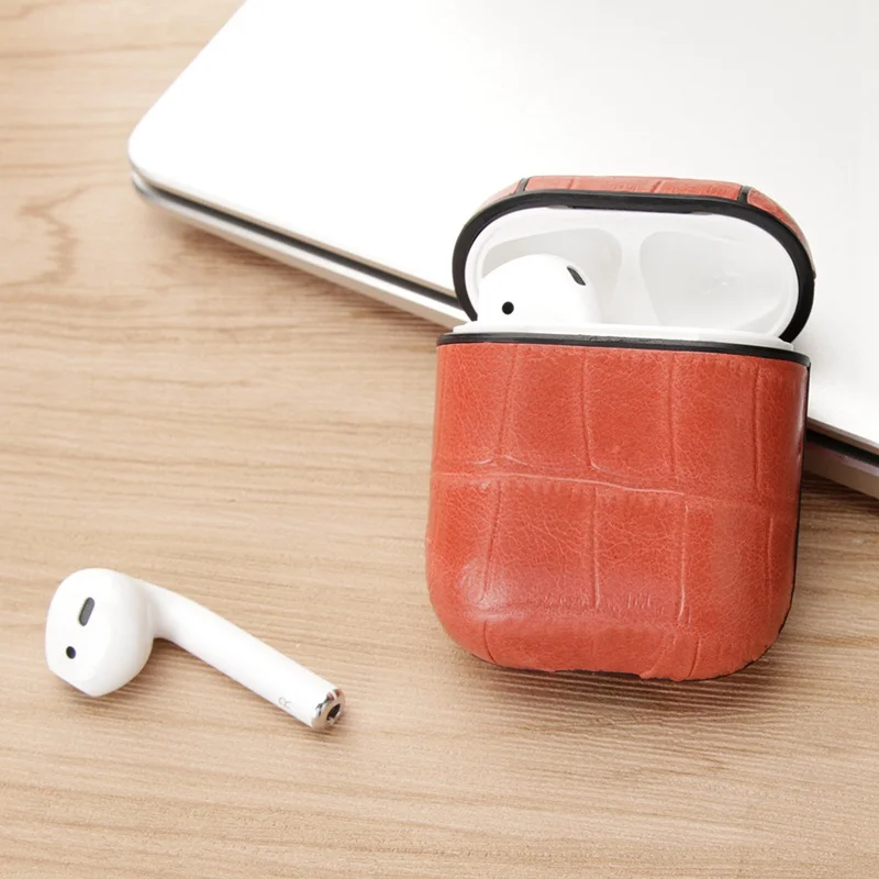 04 Для Apple Air Pods зарядная коробка защитный чехол Роскошный крокодиловый узор кожа Bluetooth беспроводные наушники чехол для AirPods - Цвет: 04