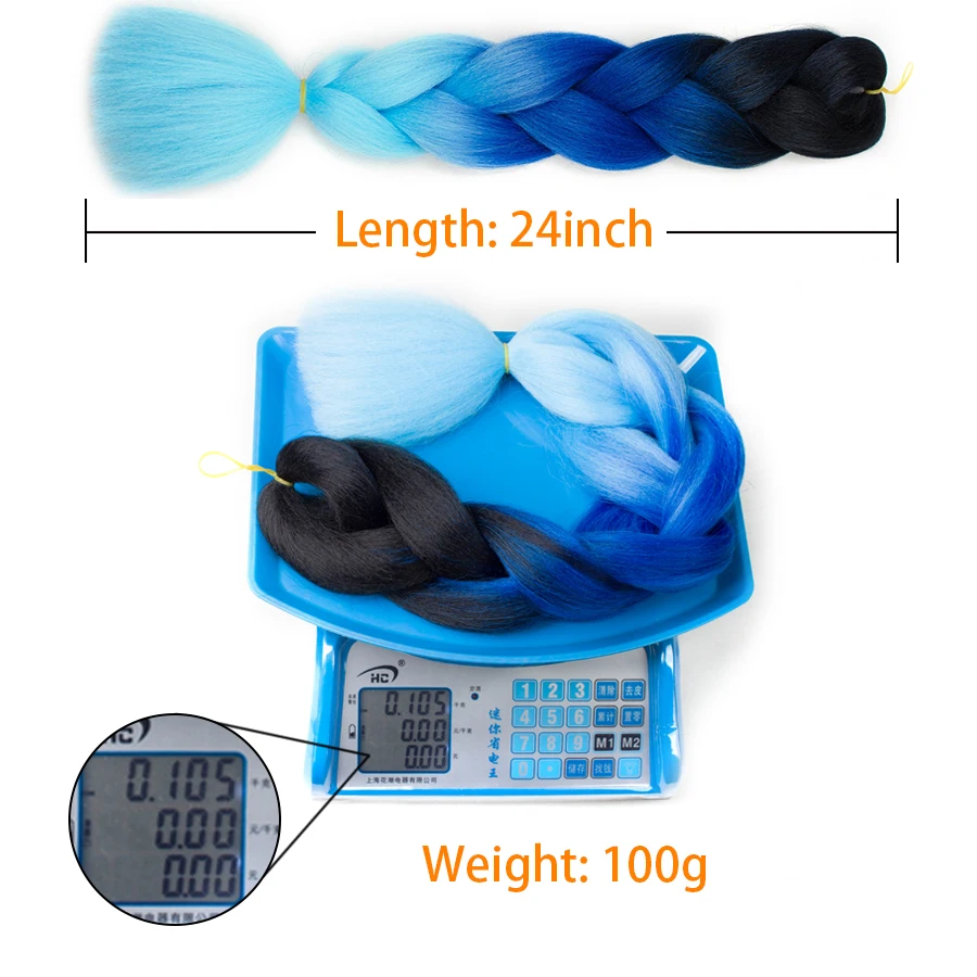 24 дюйма джамбо коса синтетические волосы для наращивания вязания крючком
