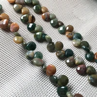natural stone faceted water drop shape loose beads india agates crystal string bead for jewelry making diy bracelet necklace