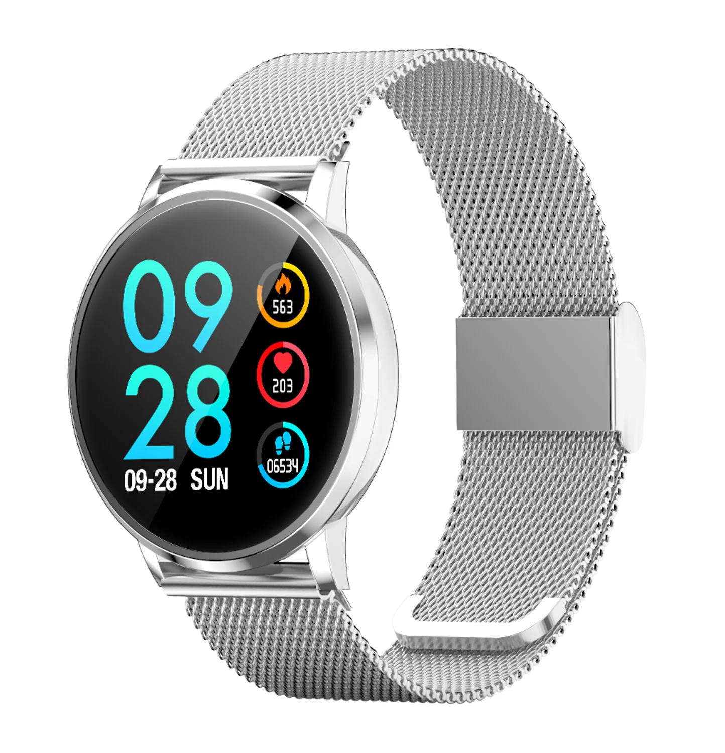 silver Женские спортивные Смарт-часы мужские reloj inteligente монитор сердечного ритма кровяное давление часы с шагомером и Bluetooth часы для Android iOS - Цвет: silver