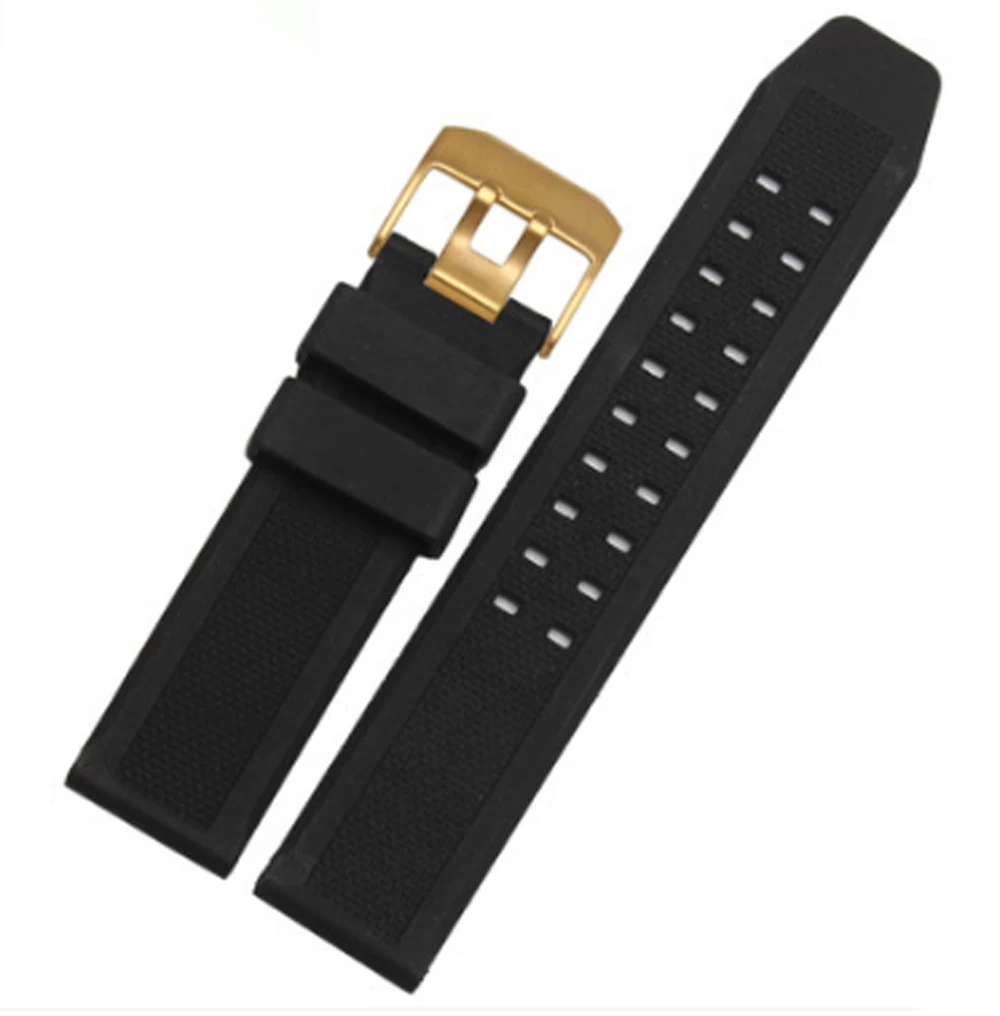 Soft Rubber Watchband Black/White 23mm Waterproof Silicone Strap Fits For Luminox Watch Band Accessories Mens