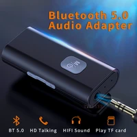 sr11 bluetooth 5 0 receiver noise cancelling bluetooth aux adapter audio music receiver support tf card to play wired headphones