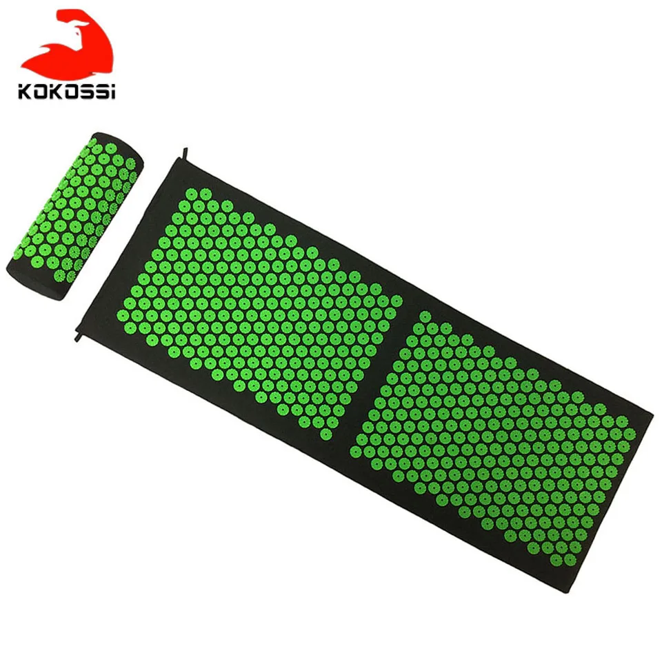 Толстый акупрессурный Коврик для йоги KoKossi подушка снятия боли в шее спине ногах