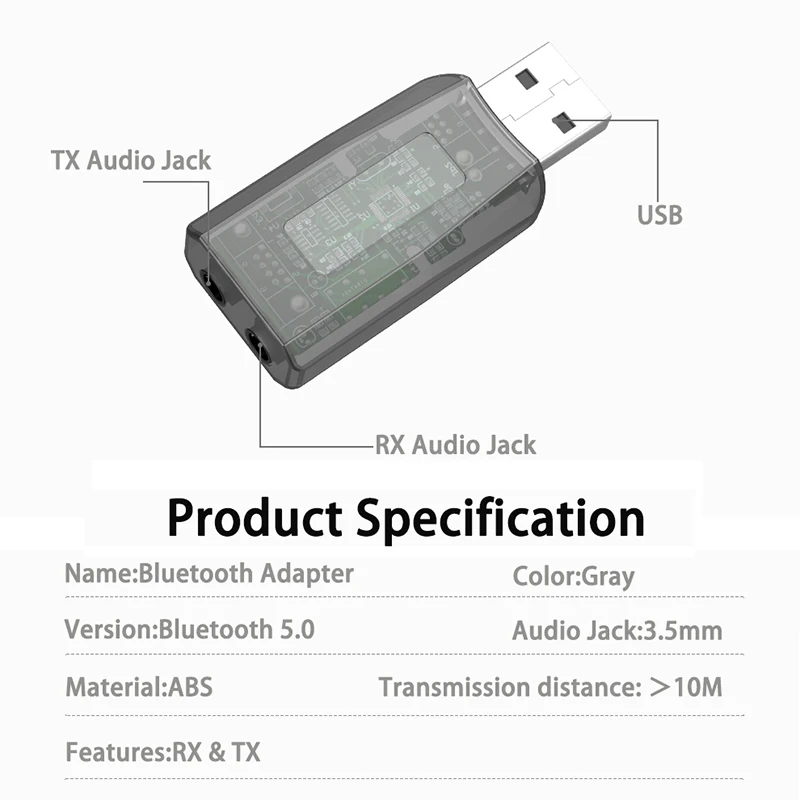 Автомобильный беспроводной аудиоадаптер VAORLO Bluetooth приемник-передатчик 5 0 2 в 1 USB 3