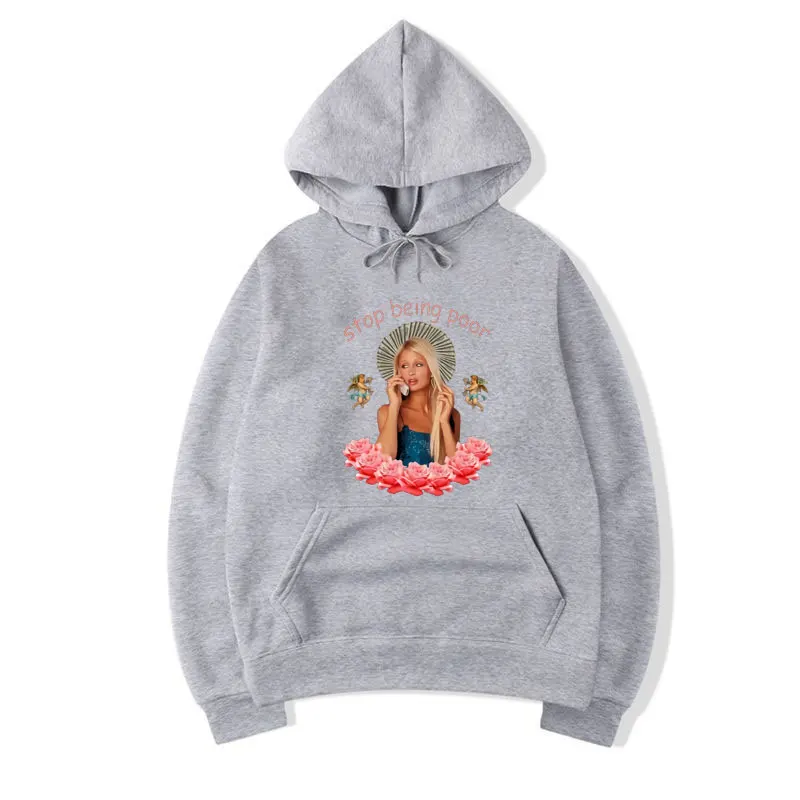 

Paris Hilton 'Stop Being Poor' New Style Hipster Hoodie Men's Casual Harajuku Style Hoody Sweatshirt Male Fashion Black Hoodies