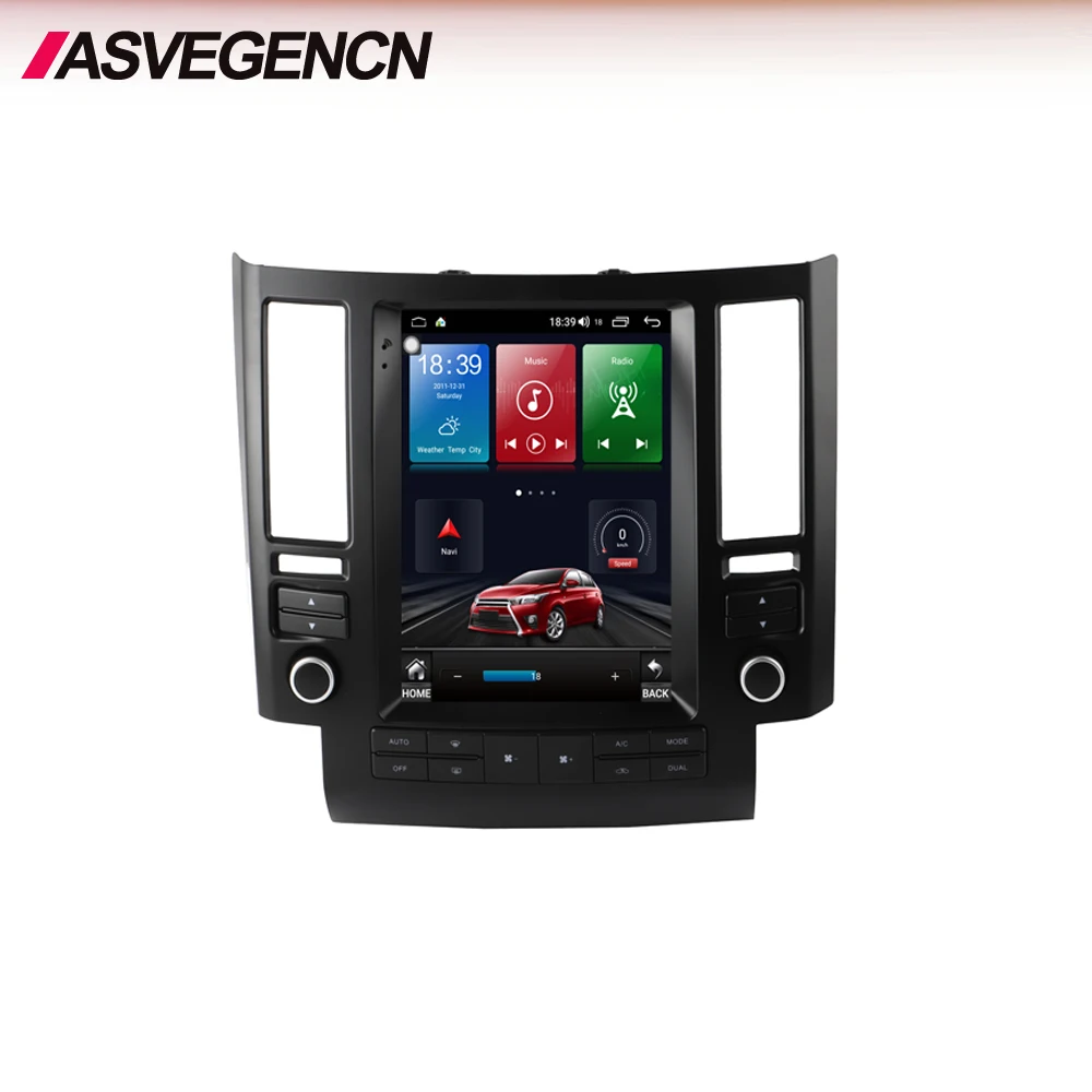 

Поворотный экран Asvegen 10,4 "Вертикальный стиль Тесла Android автомобильный DVD GPS навигатор плеер радио для Infiniti FX35 2003-2006 с 4 + 64 ГБ