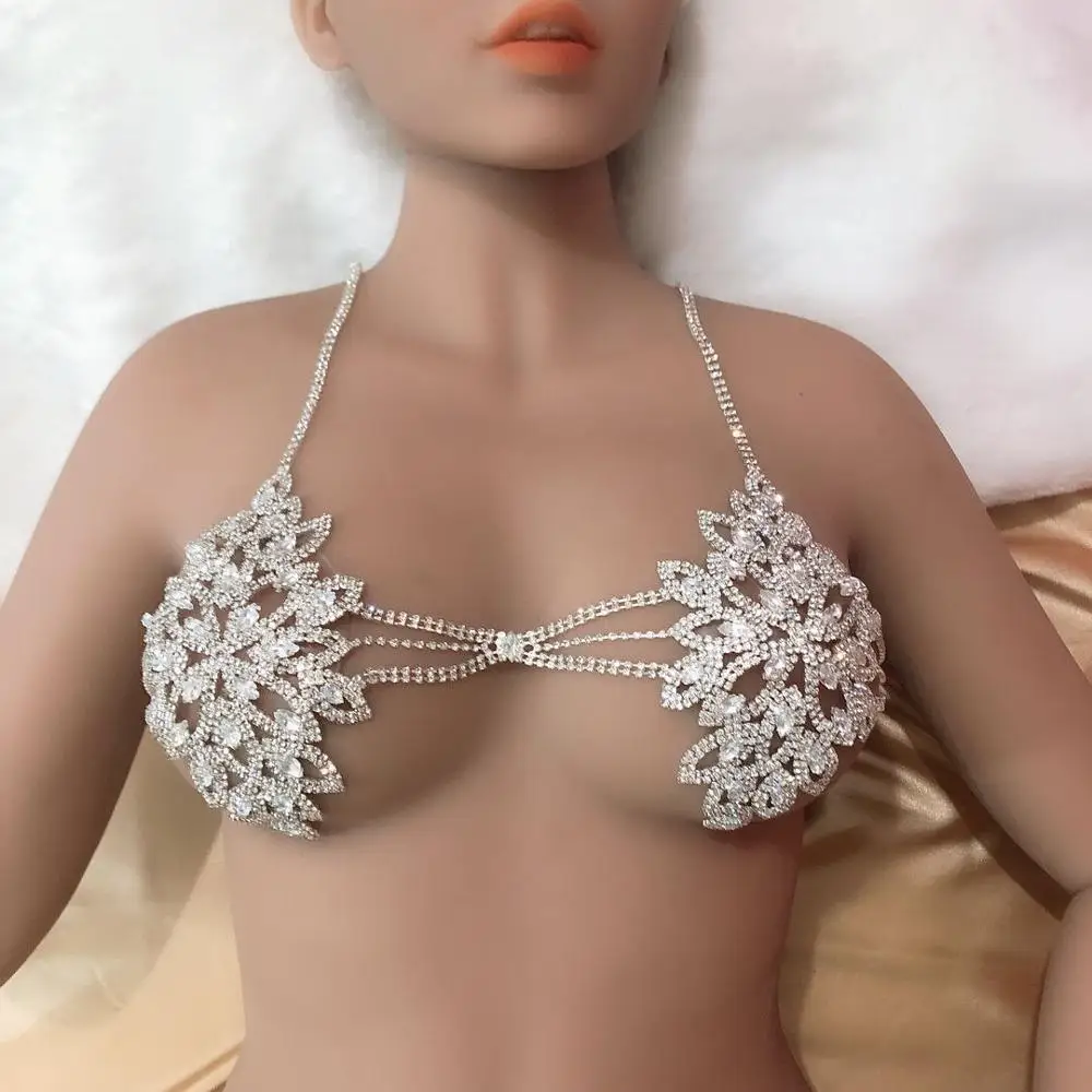 

Women's fashion sexy nightclub sparkling crystal bikini underwear underwear Body chain bra accessories jewelry gifts