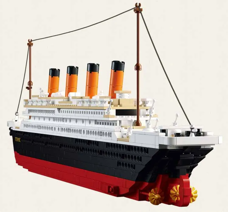 

Titanic RMS cruise Boat ship City Model building kits 3D Blocks Educational Figures diy toys hobbies for children Bricks