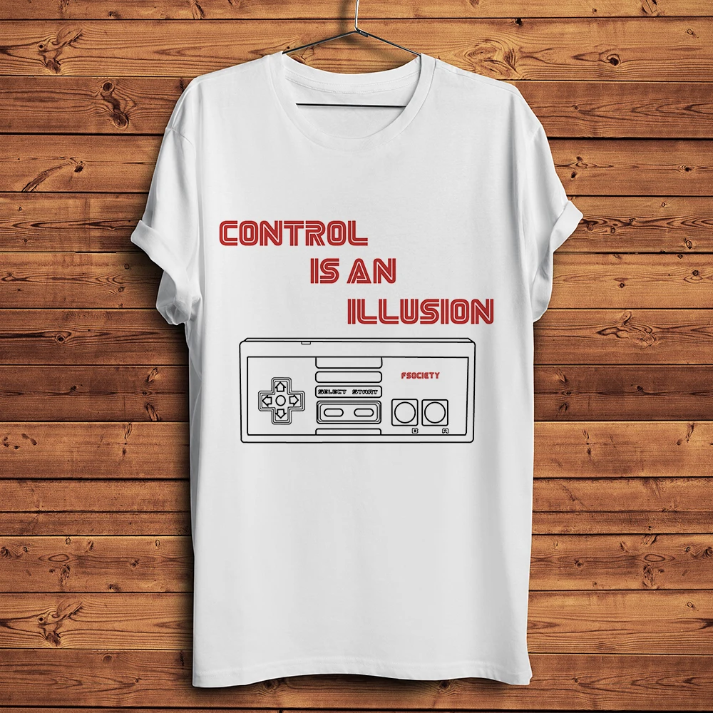 

Забавная Мужская футболка Control is an illusion, белая Повседневная мужская футболка, унисекс, уличная одежда
