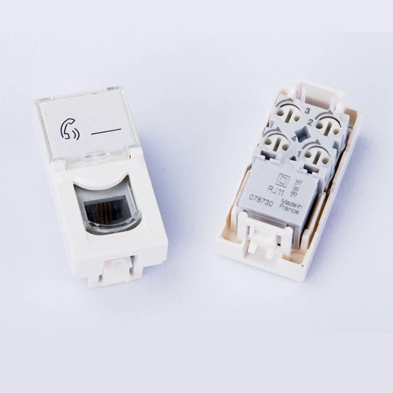 50pcs/lot Legrand style cat3 phone module LEGRAND section free call module French module 78730