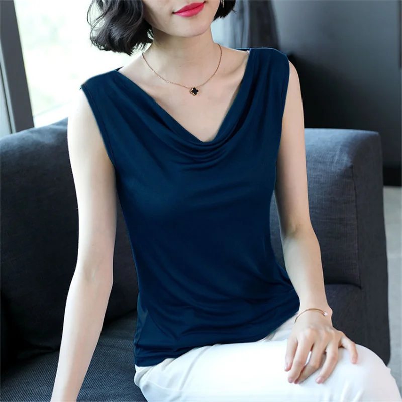 Silk Blouse Women Elegant Woman Stain Blouses Summer Solid Plus Size Tops Office Lady Shirt |