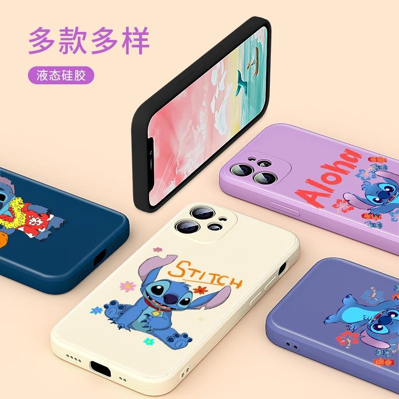 

Stitch Beach Disney Lovely For Apple IPhone 13 12 Mini 11 Pro XS MAX XR X 8 7 6S SE Plus Liquid Silicone Soft Cover Phone Case