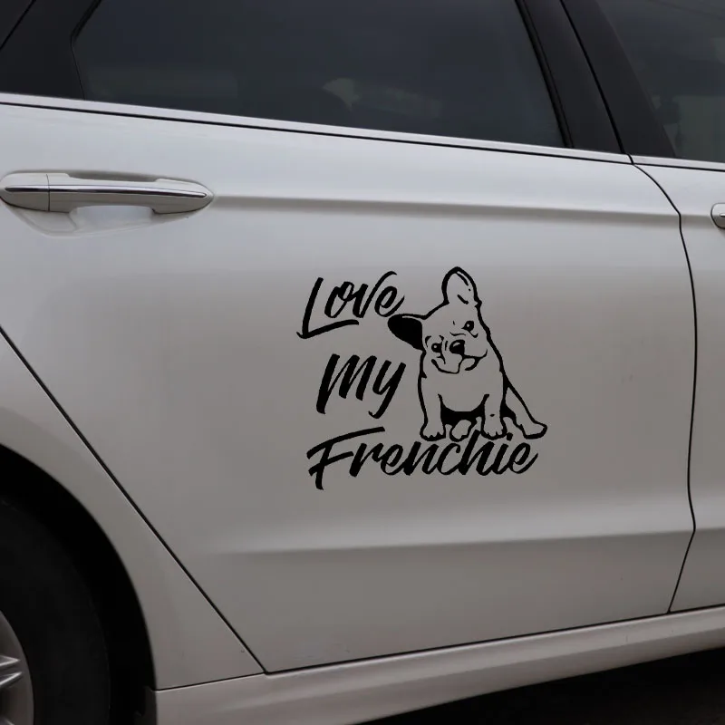 YJZT 14 6 х12 9 см Виниловая наклейка на окно бампера автомобиля Love My French Bulldog с
